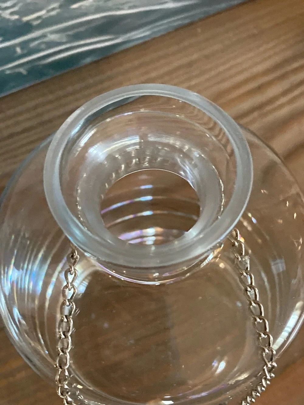 New Clear Crystal Decanter & Topper with Pewter Tasting Label